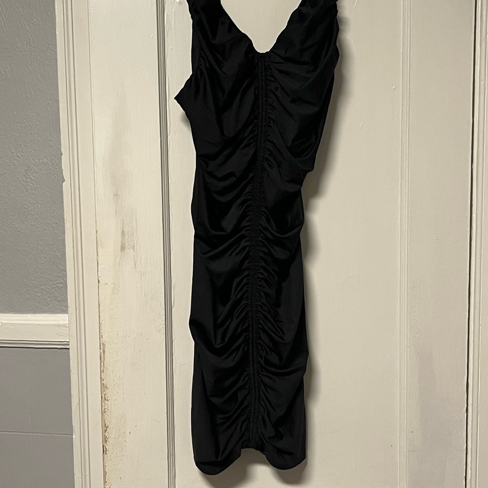 H&M Black Ruched Mini Dress